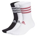adidas Sportsocken Crew Glam 3-Streifen Glitter schwarz/weiss/pink - 3 Paar